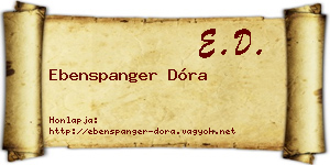 Ebenspanger Dóra névjegykártya